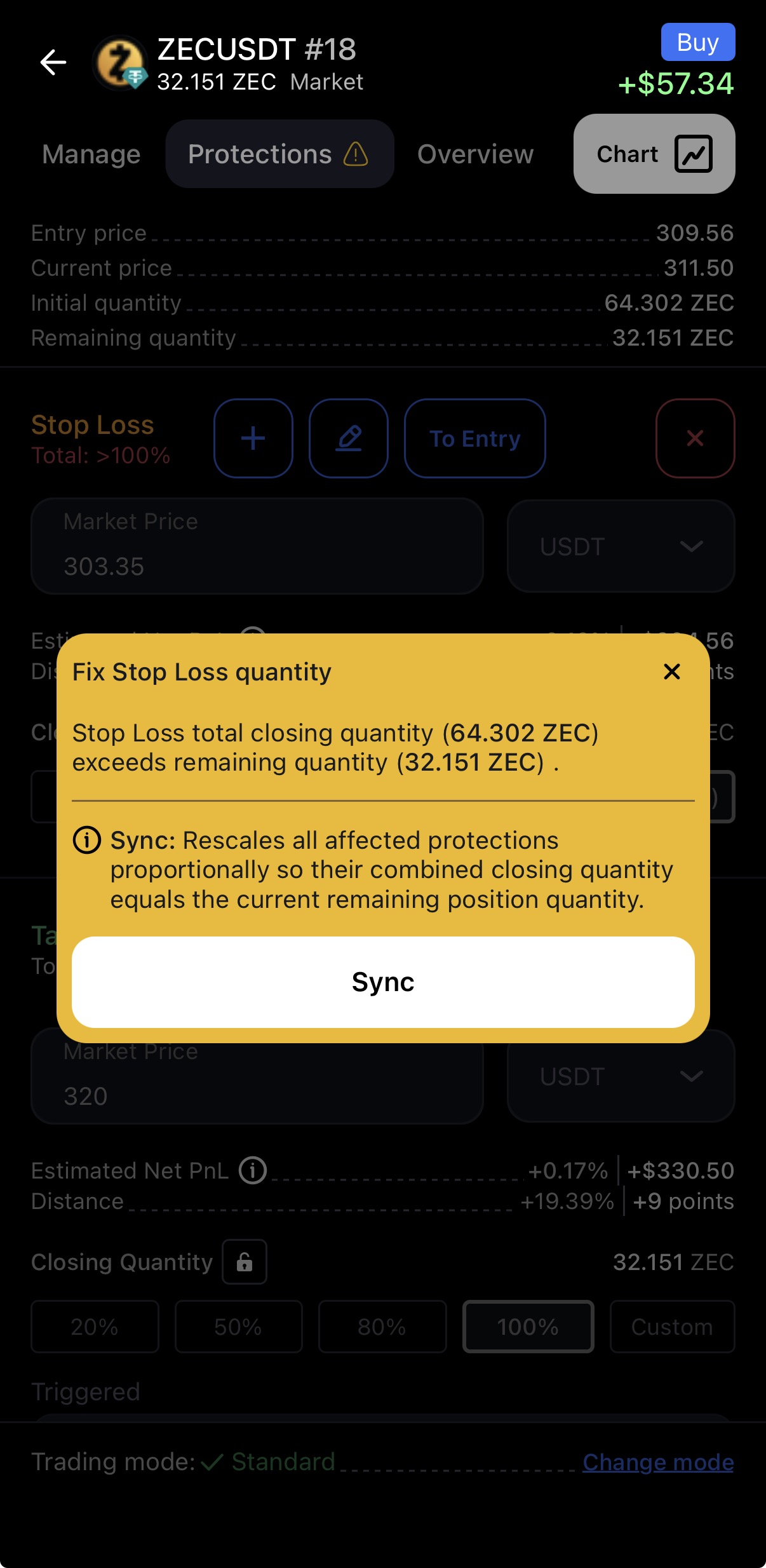 eddit position in cleo partial close - mobile app version