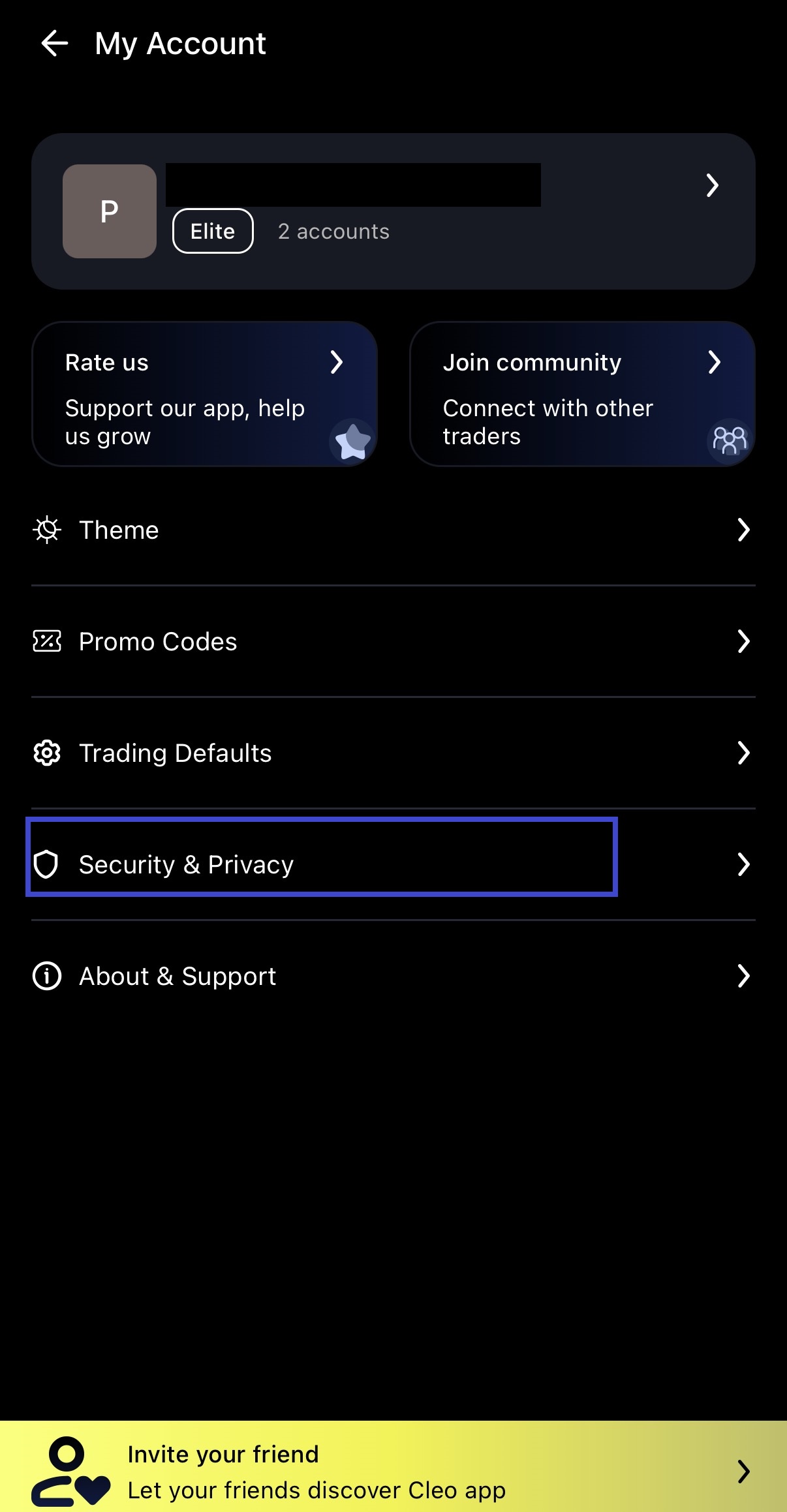 Access security and privacy in cleo mobile app