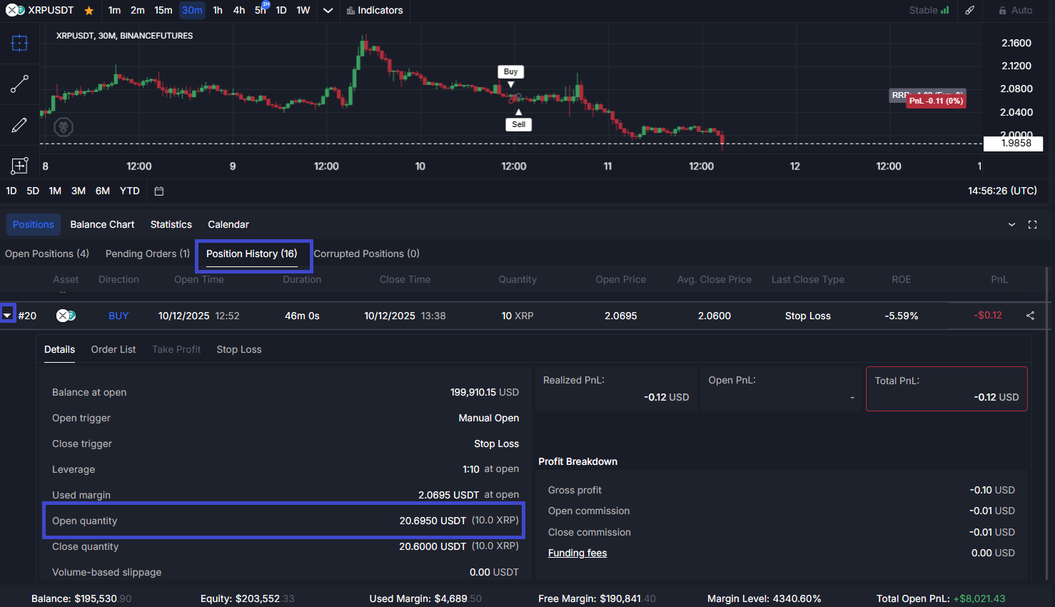 cleo desktop trading platform exposure in nominal currency for position history